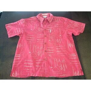 Columbia River Lodge Men's‎ Short Sleeve Button Up Fishing Knots Shirt Size XL